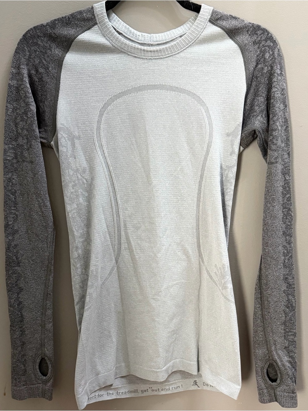 lululemon athletica light gray and dark Gray Long Sleeve Swiftly Tee